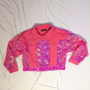 AKIRA Bold Pink Sequined Jacket